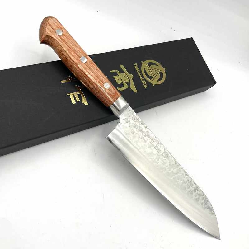 Takamura Chromax Santoku 170mm Western Handle Tokushu Knife.