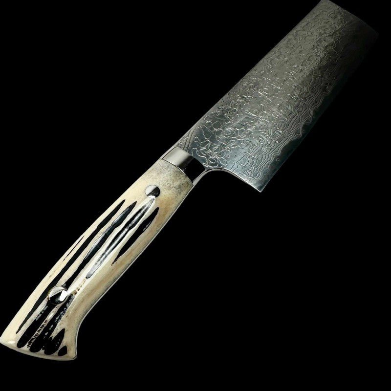 Takeshi Saji SG2 Diamond 170mm Nakiri with Cow Horn Handle - Tokushu Knife