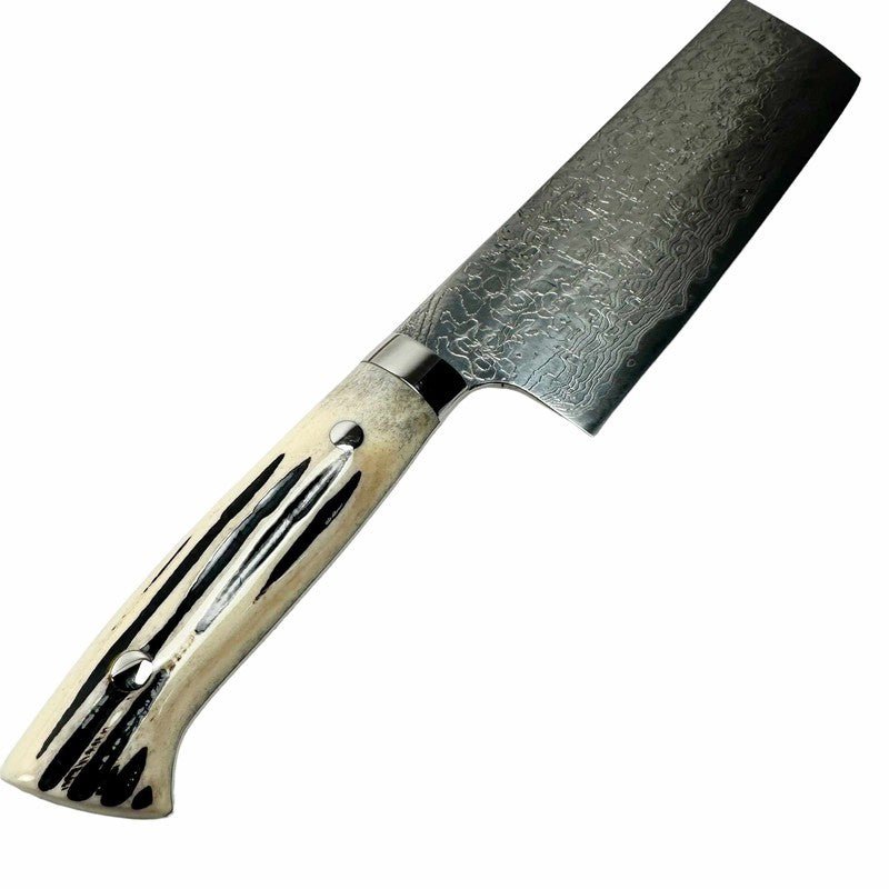 Takeshi Saji SG2 Diamond 170mm Nakiri with Cow Horn Handle - Tokushu Knife