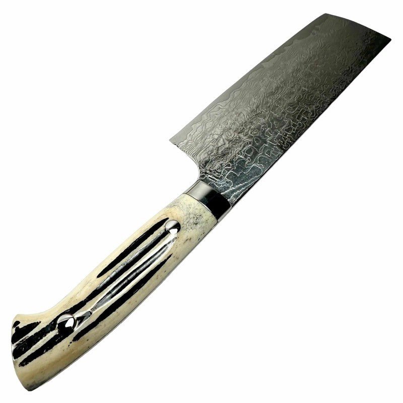 Takeshi Saji SG2 Diamond 170mm Nakiri with Cow Horn Handle - Tokushu Knife