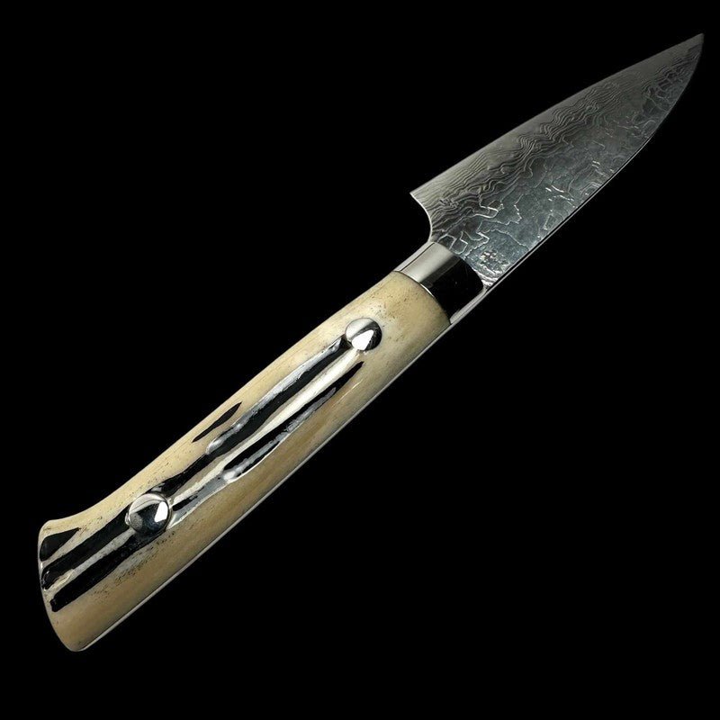 Takeshi Saji SG2 Diamond Petty 90mm with Cow Horn Handle - Tokushu Knife