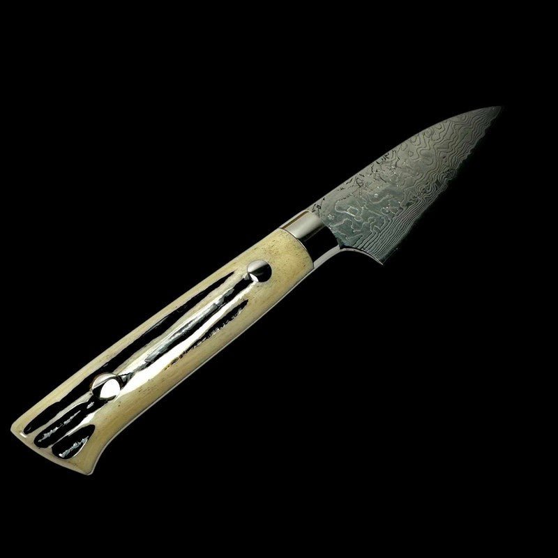 Takeshi Saji SG2 Diamond Petty 90mm with Cow Horn Handle - Tokushu Knife