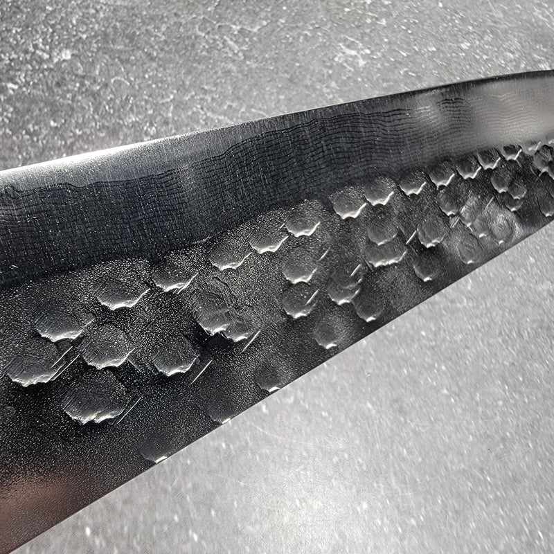 Takeshi Saji VG-10 Tsuchime Polished 210mm Gyuto With Western Yellow Horn Handle - Tokushu Knife