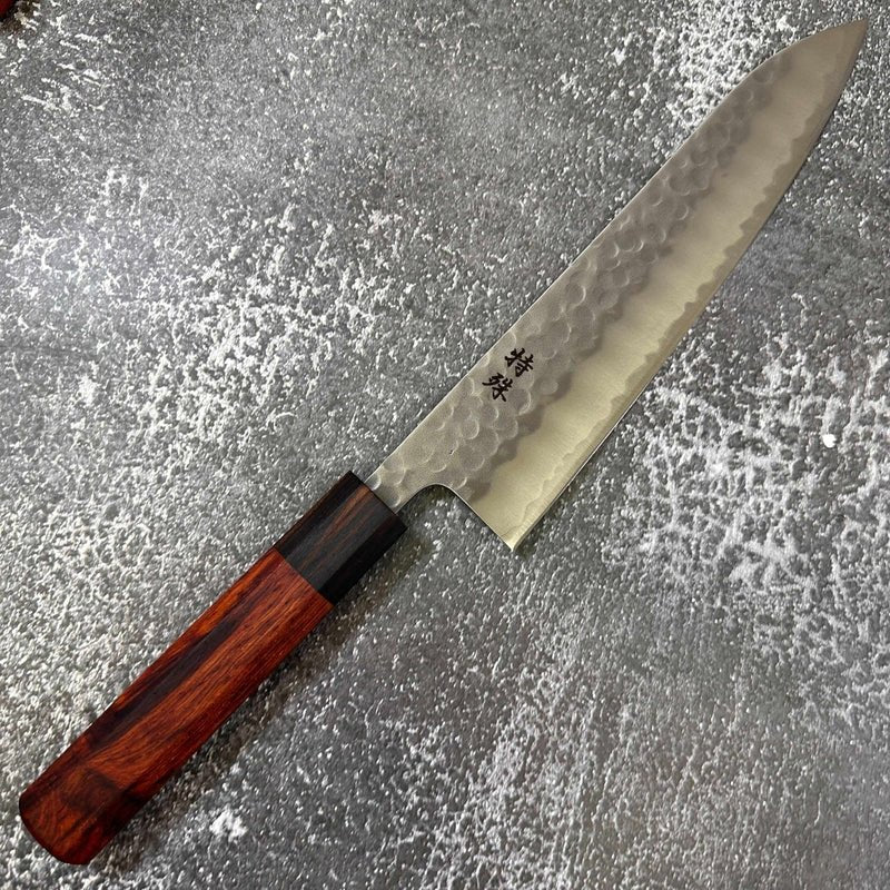 TOKUSHU KNIFE White #2 Stainless Clad Tsuchime Gyuto 210mm with Rosewood wa Handle - Tokushu Knife