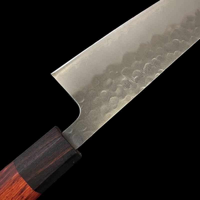 TOKUSHU KNIFE White #2 Stainless Clad Tsuchime Gyuto 210mm with Rosewood wa Handle - Tokushu Knife