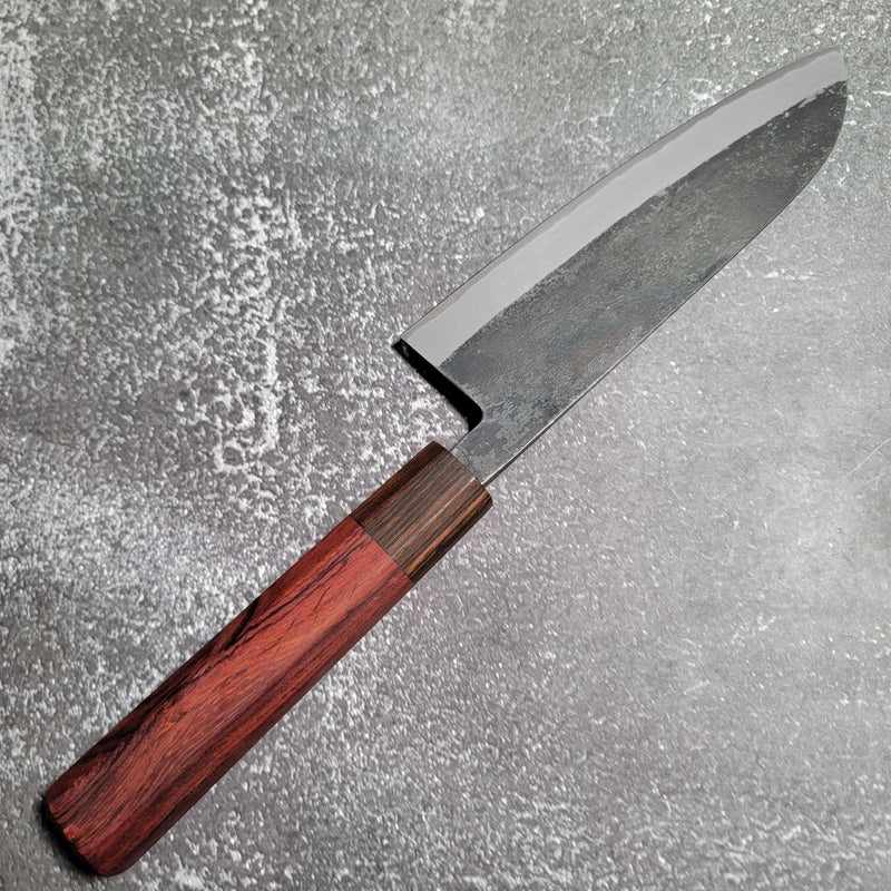 Tokushu Rosewood Series 165mm White #2 Kurouchi Japanese Santoku Knife Tokushu Knife.