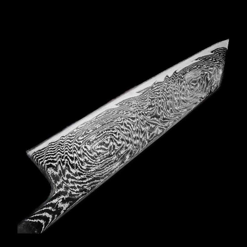 Tsunehisa AUS-10 Nami Damascus Bunka 170mm No Handle - Tokushu Knife