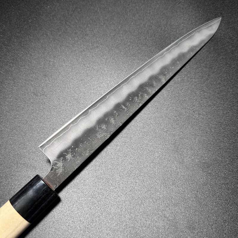 Tsunehisa Ginsan #3 Nashiji 240mm Sujihiki with Magnolia Circle Wa Handle - Tokushu Knife