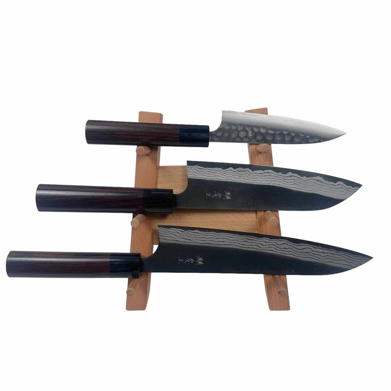 Wood Knife Stand Display for 3 Knives