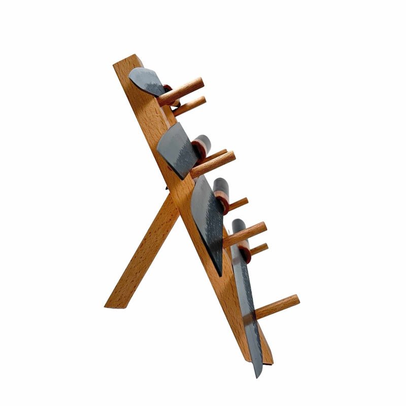 Wood Knife Stand Display for 4 Knives - Tokushu Knife