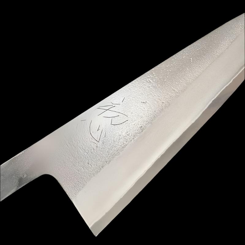 YOSHIKANE Stainless Clad White #2 Nashiji 210mm Gyuto (No Handle) - Tokushu Knife