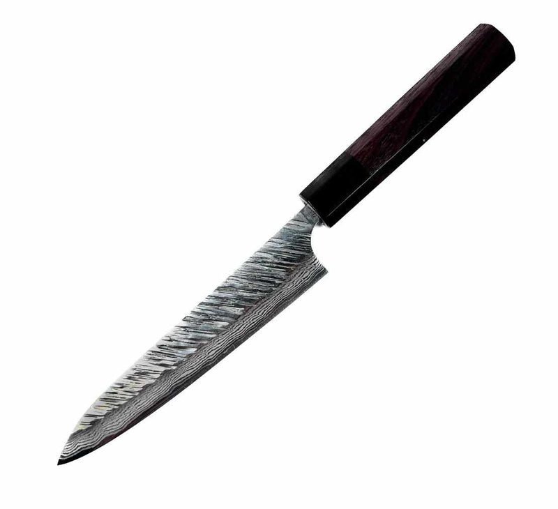 Yu Kurosaki Fujin VG-10 Damascus 150mm Petty with Rosewood Octagon Wa Handle - Tokushu Knife
