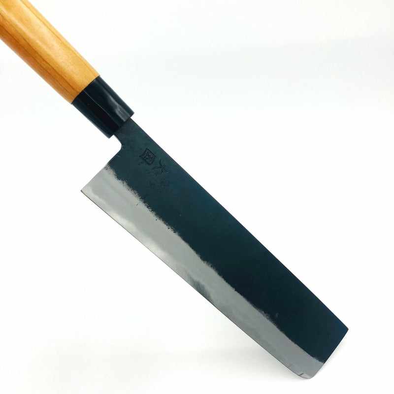 Yukihiro Sakai Hinokuni White #1 Kurouchi 240mm Nakiri with Keyaki Wa Handle and Plastic Ferrule Tokushu Knife.