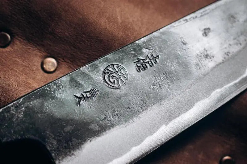 Gyuto Japanese Knife with makers stamp showing