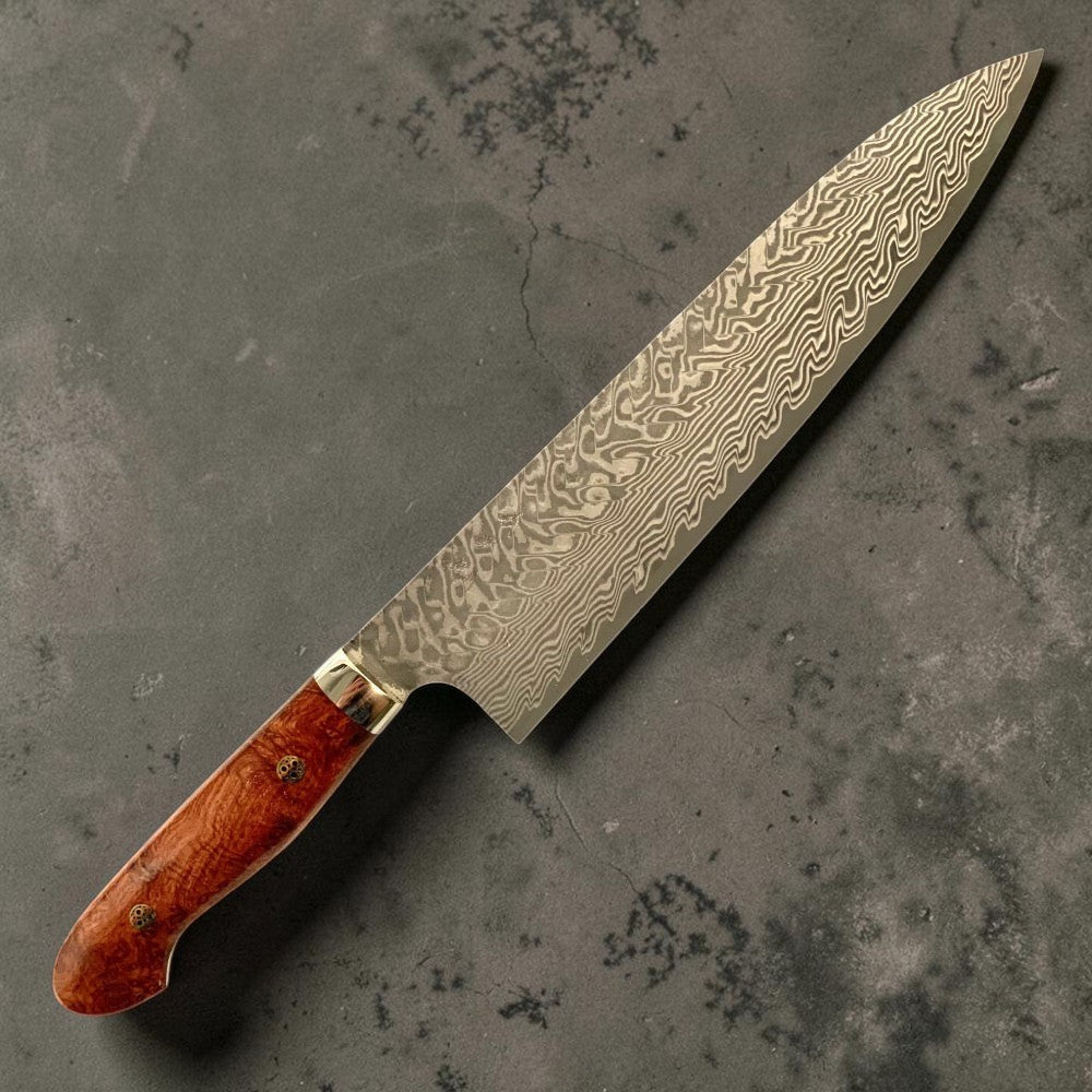 Yoshimi Kato SG2 V Damascus Gyuto 210mm with Special Edition Karin Yo Handle (B - Grade)