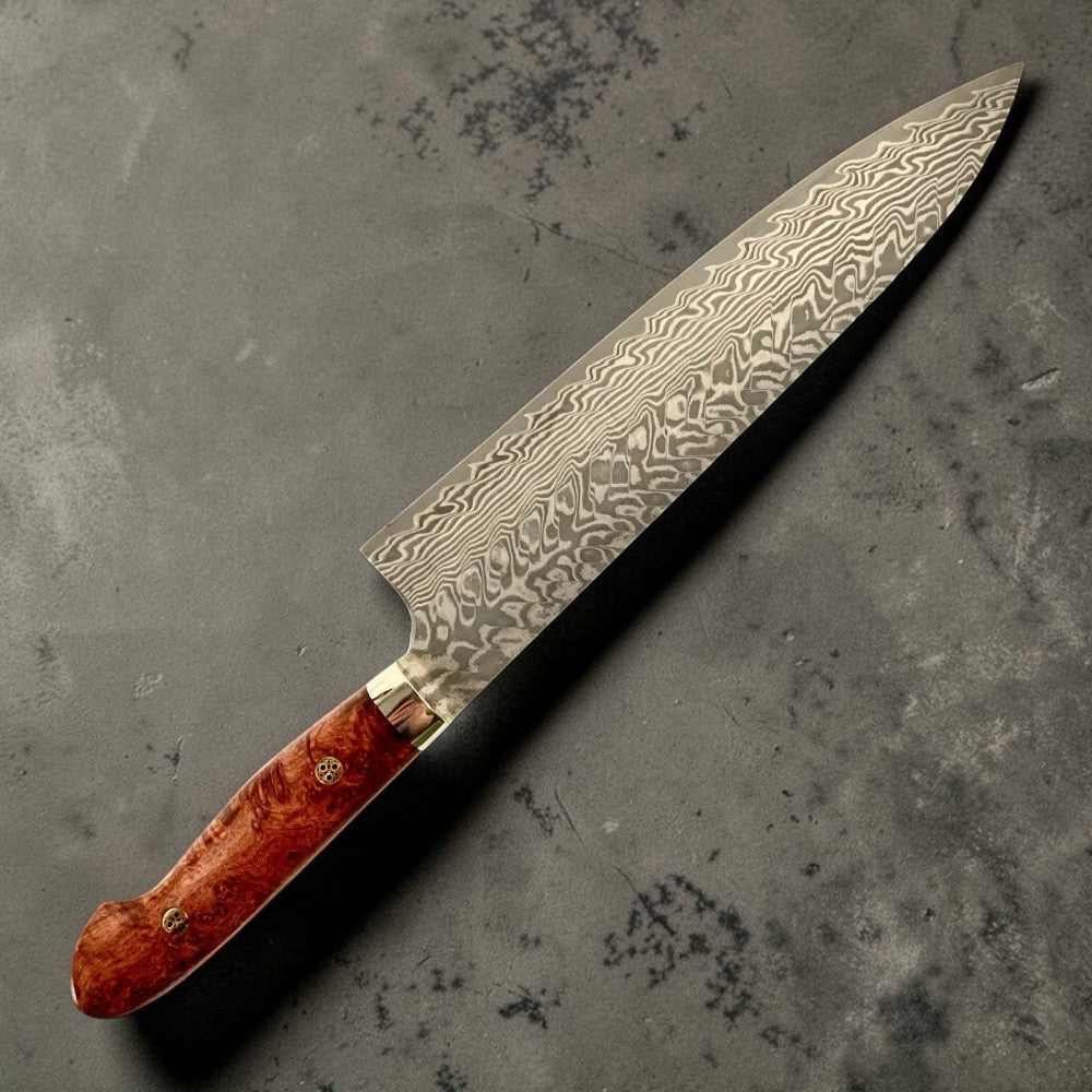 Yoshimi Kato SG2 V Damascus Gyuto 210mm with Special Edition Karin Yo Handle (B - Grade)