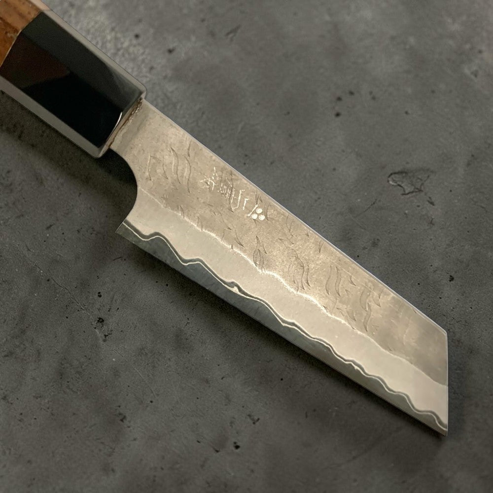 Nigara Aogami Super Migaki Tsuchime Kiritsuke Petty 120mm