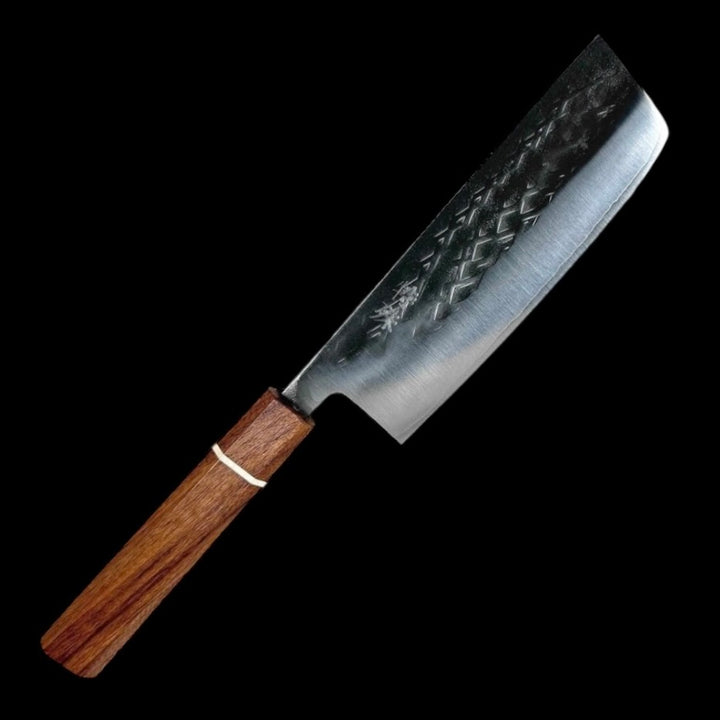 Cuchillo Tokushu Tsuchime SLD 165 mm Nakiri - Mango de nogal Wa hecho a mano en Japón