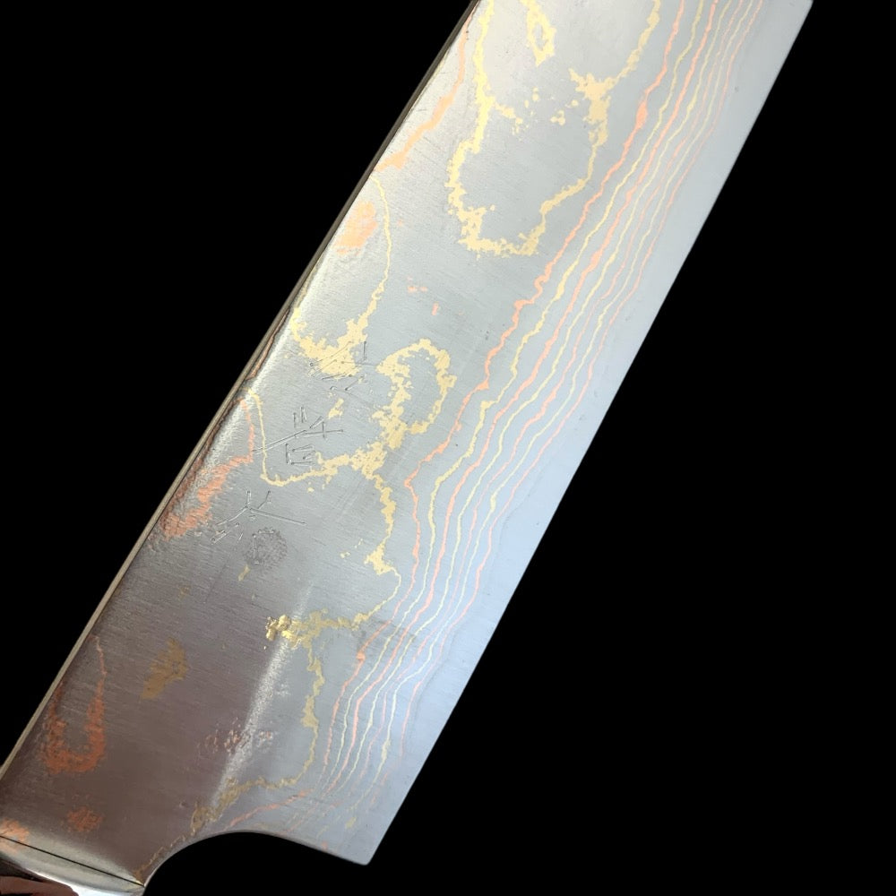 Takeshi Saji Blue #2 Rainbow Damascus Gyuto 240mm with Ironwood Handle