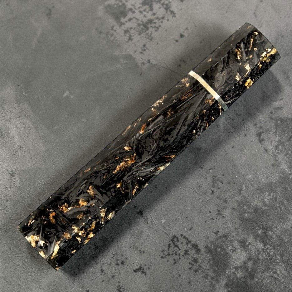 Tokushu Knife Shattered Carbon Gold Wa Handle for 210mm +