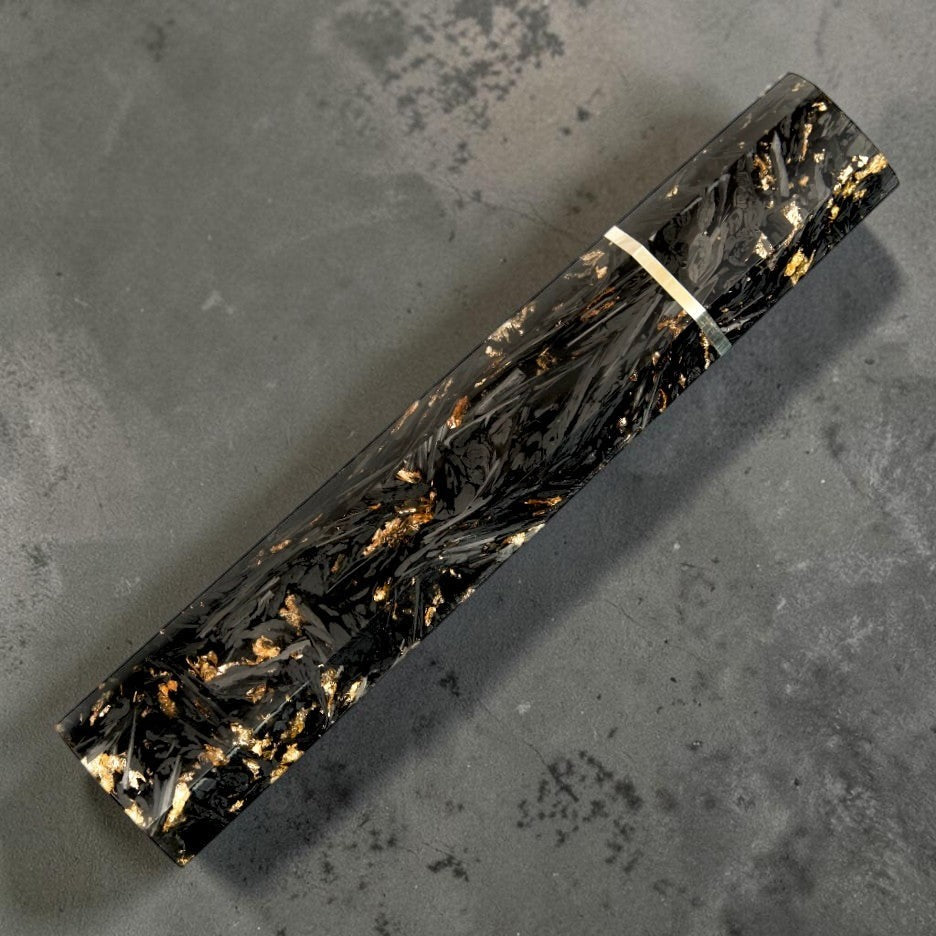 Tokushu Knife Shattered Carbon Gold Wa Handle for 210mm +