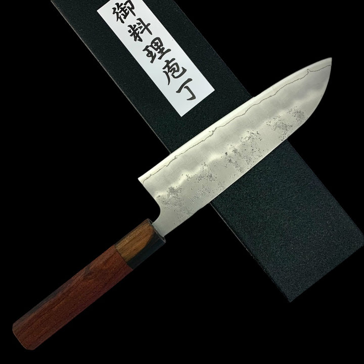 Tokushu Knife Nashiji Ginsan #3 Santoku with Rosewood Wa Handle