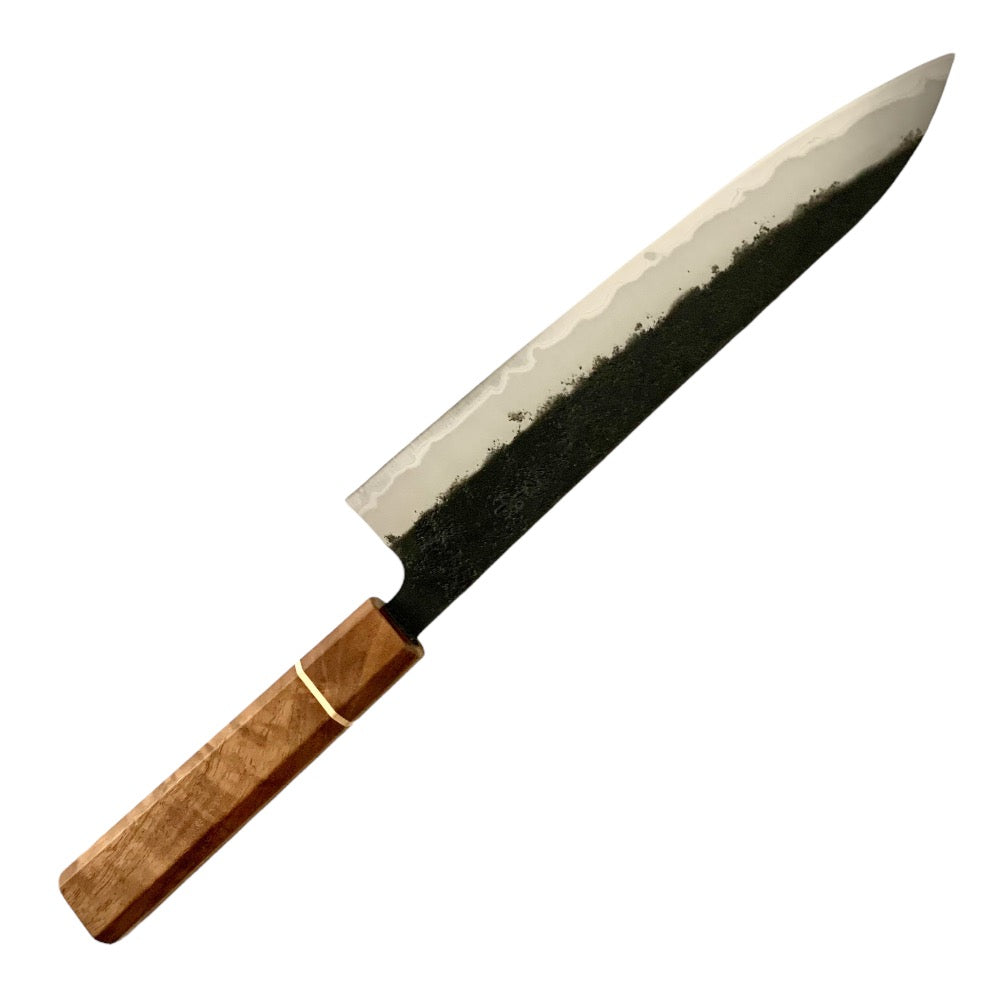 Tsunehisa AS Kuro Nashiji Gyuto 210mm with Exclusive Sanjo Walnut Handle