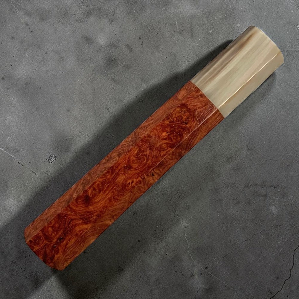 Premium Amboyna Burl & Horn Wa Handle - Medium