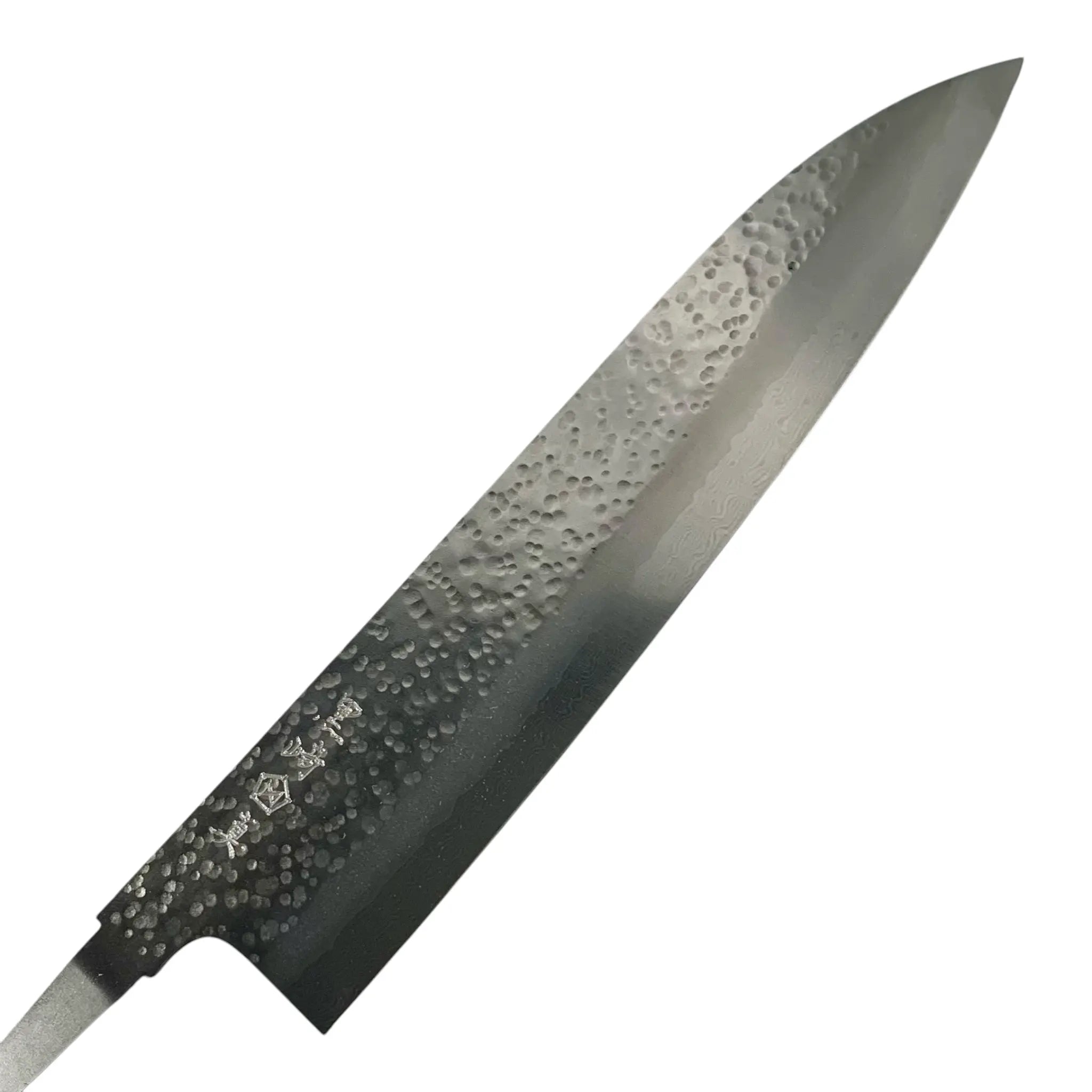 Makoto Kurosaki Tsuchime Coreless Gyuto 180mm angled blade view