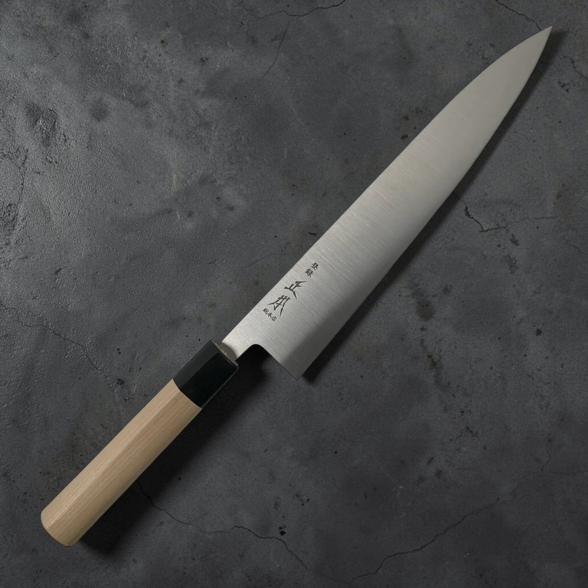 Masamoto KS Wa Gyuto 240mm angled blade view