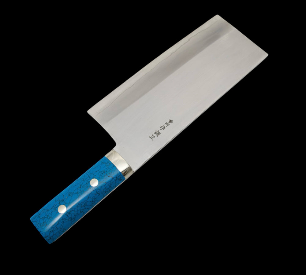 Satoshi Nakagawa Chinese Cleaver Silver #3 Turquoise Handle