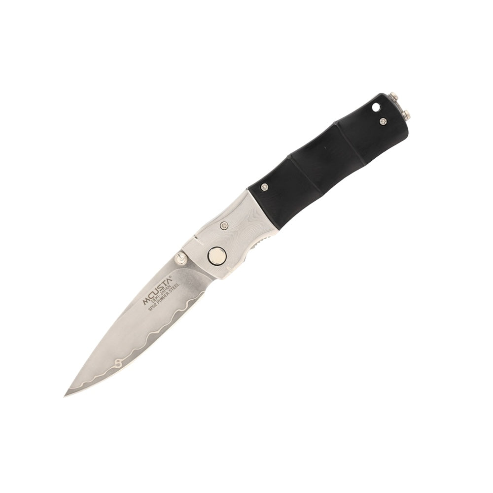 Mcusta Shinra Mixture Bamboo SPG2 San Mai Black Pakkawood 3.75" Folding Knife