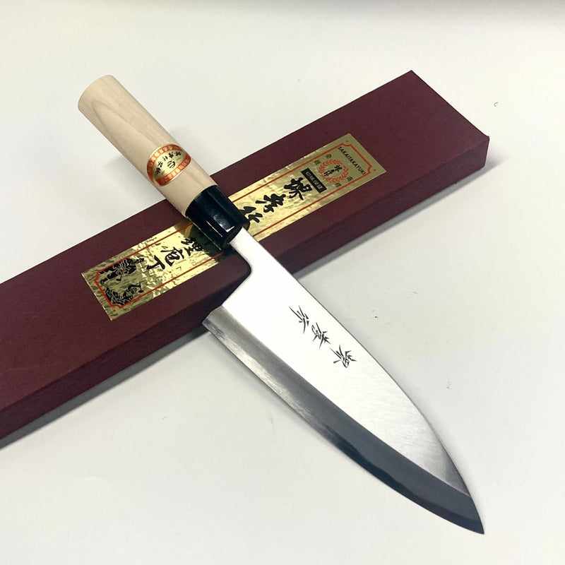 Sakai Takayuki Kasumitogi (White steel) Japanese Chef's Deba Knife 180mm
