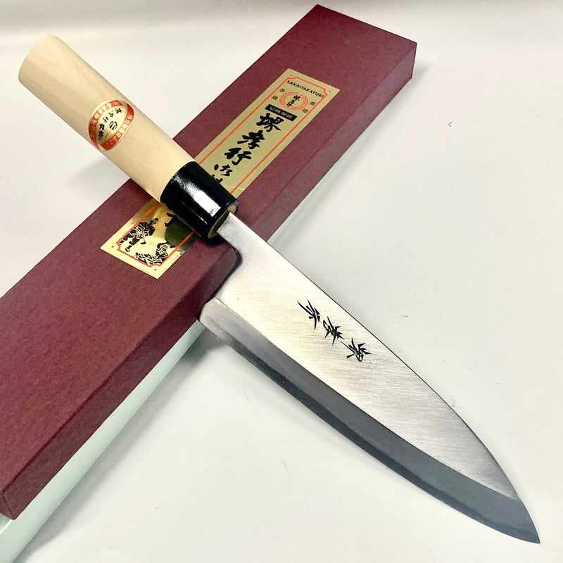 Sakai Takayuki Kasumitogi (White steel) Japanese Chef's Deba Knife 210mm Tokushu Knife.