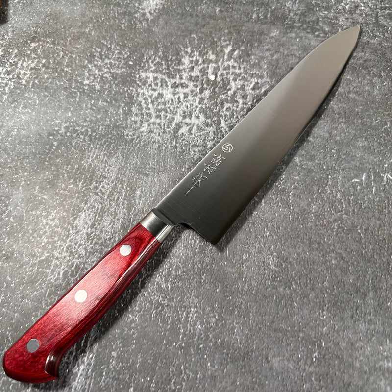 Takamura SG2 Migaki 210mm Gyuto with Red Western Handle Tokushu Knife.