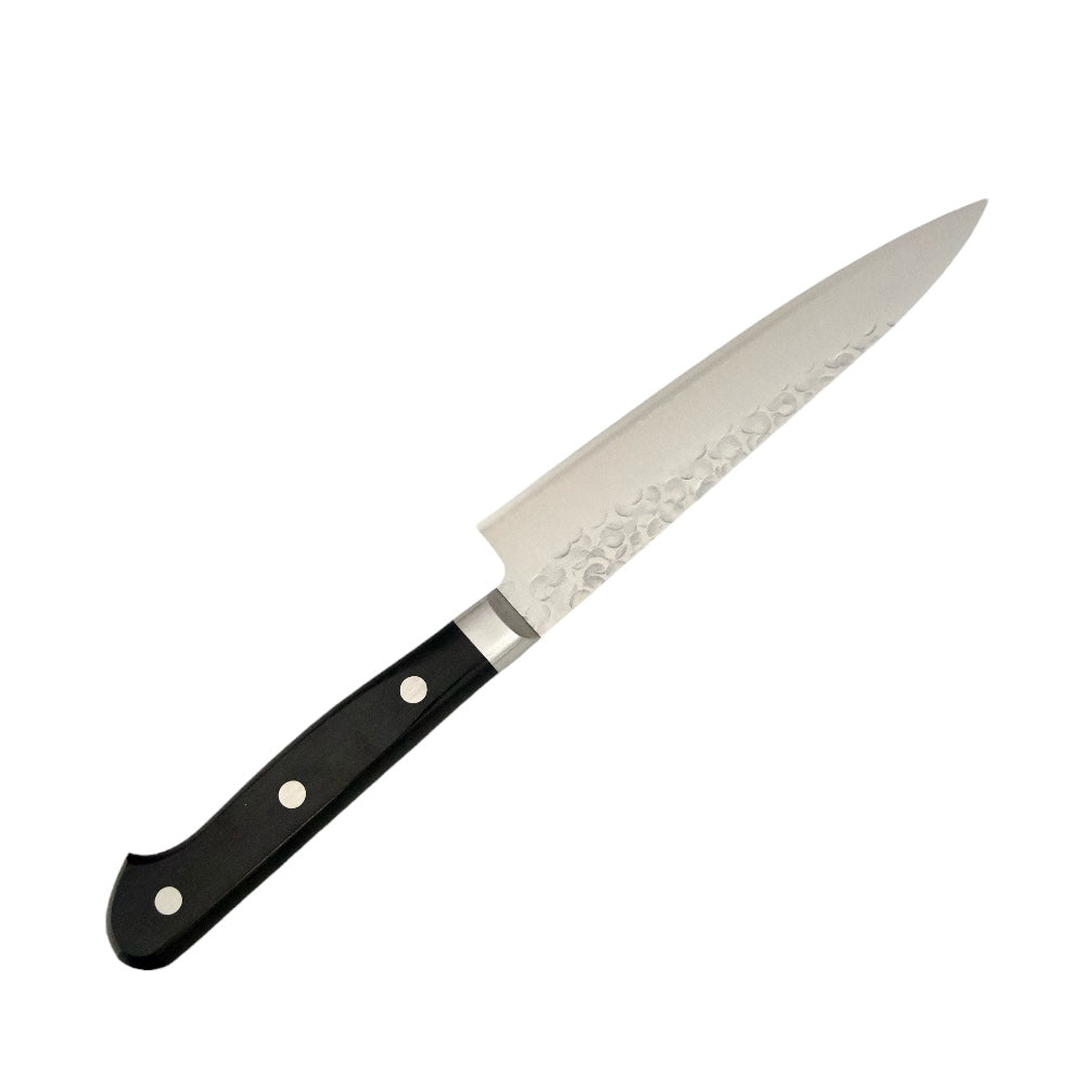 Takamura Knives 130mm Tsuchime Petty Upside Down on White background