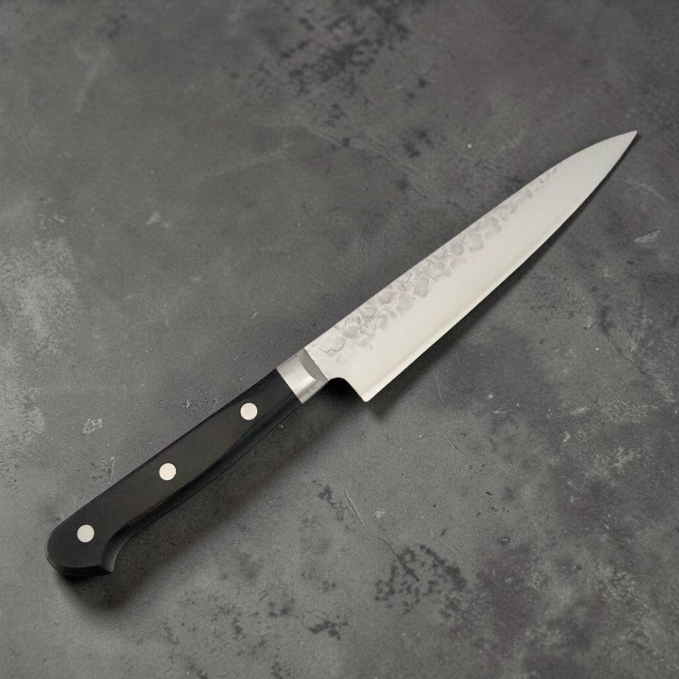 Takamura Knives 130mm Petty VG-10 Tsuchime on white background