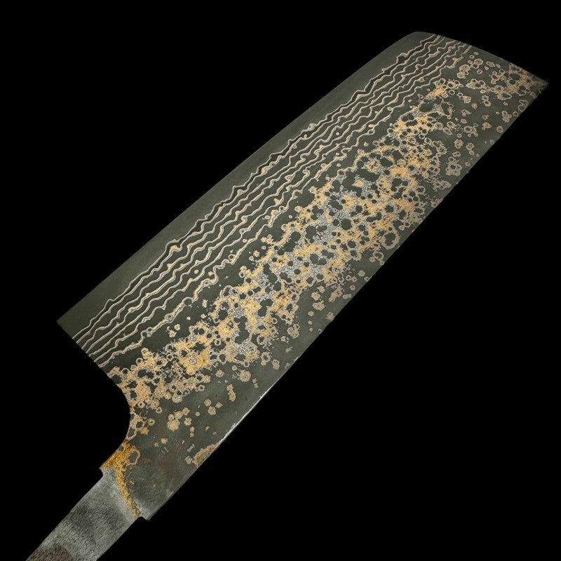Takeshi Saji VG-10 Gold Damascus Nakiri No Handle