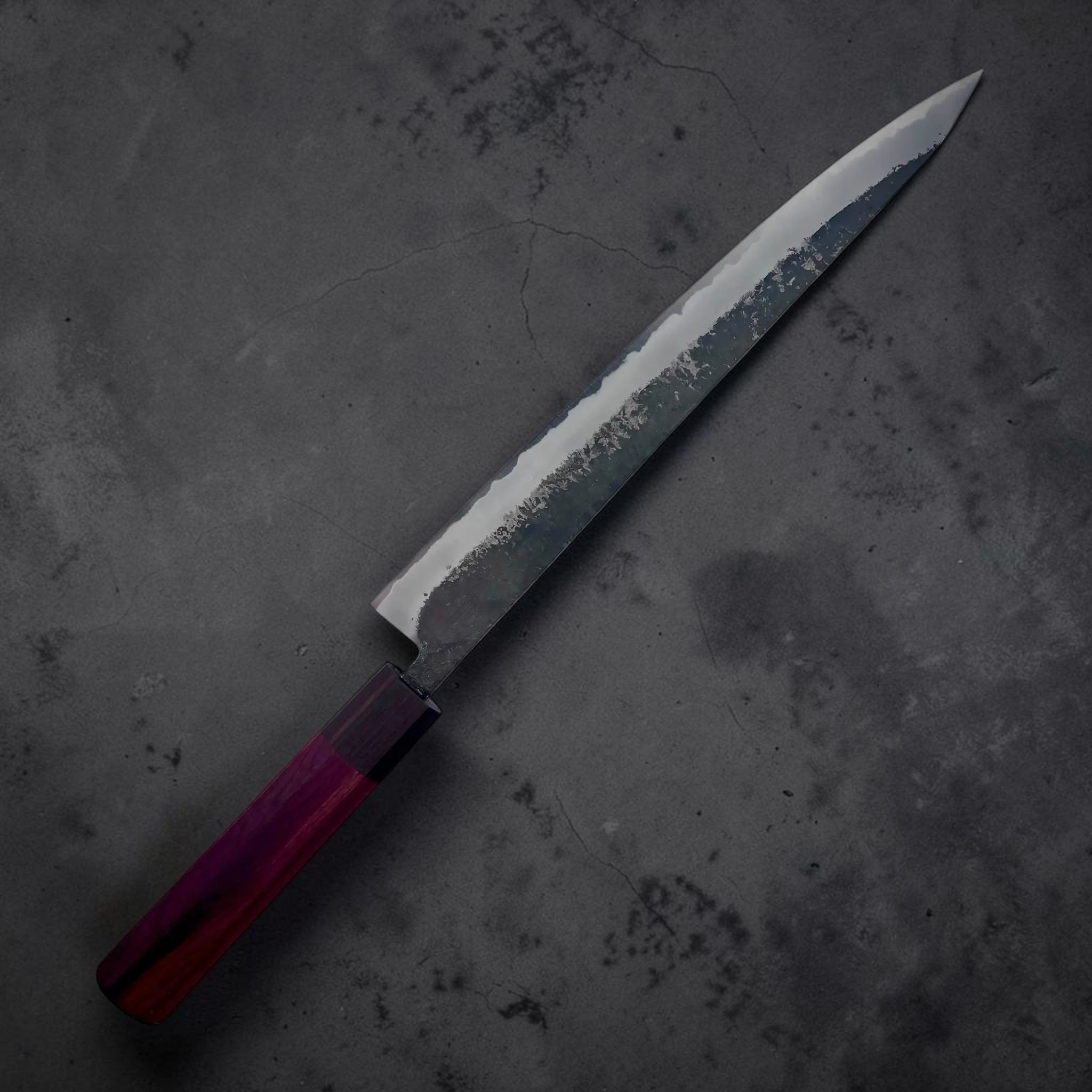 Tokushu Rosewood White #2 Sujihiki 270mm handle close-up