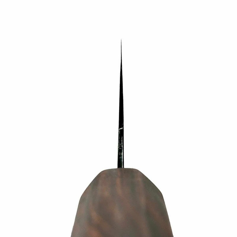 Dao Vua Special Edition Gyuto 210mm Carbon Steel Kurouchi Ebony and Brass Wa Handle - Tokushu Knife