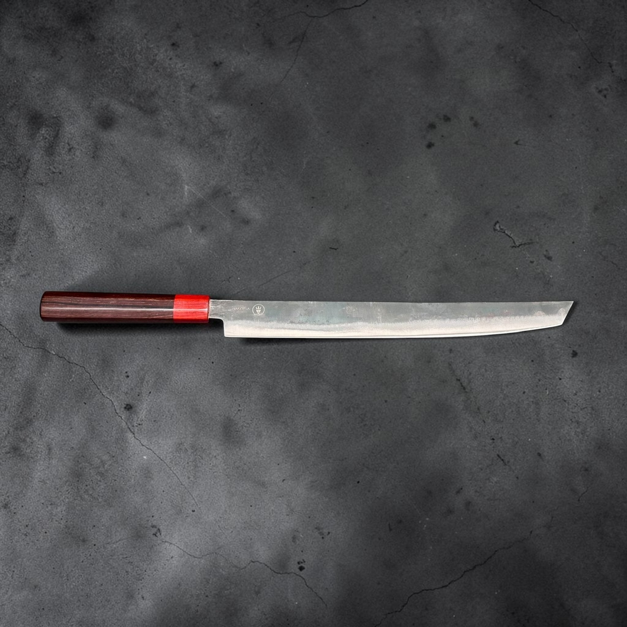 Dao Vua 52100 Carbon Steel V3 350mm Sakimaru Slicer with Saya