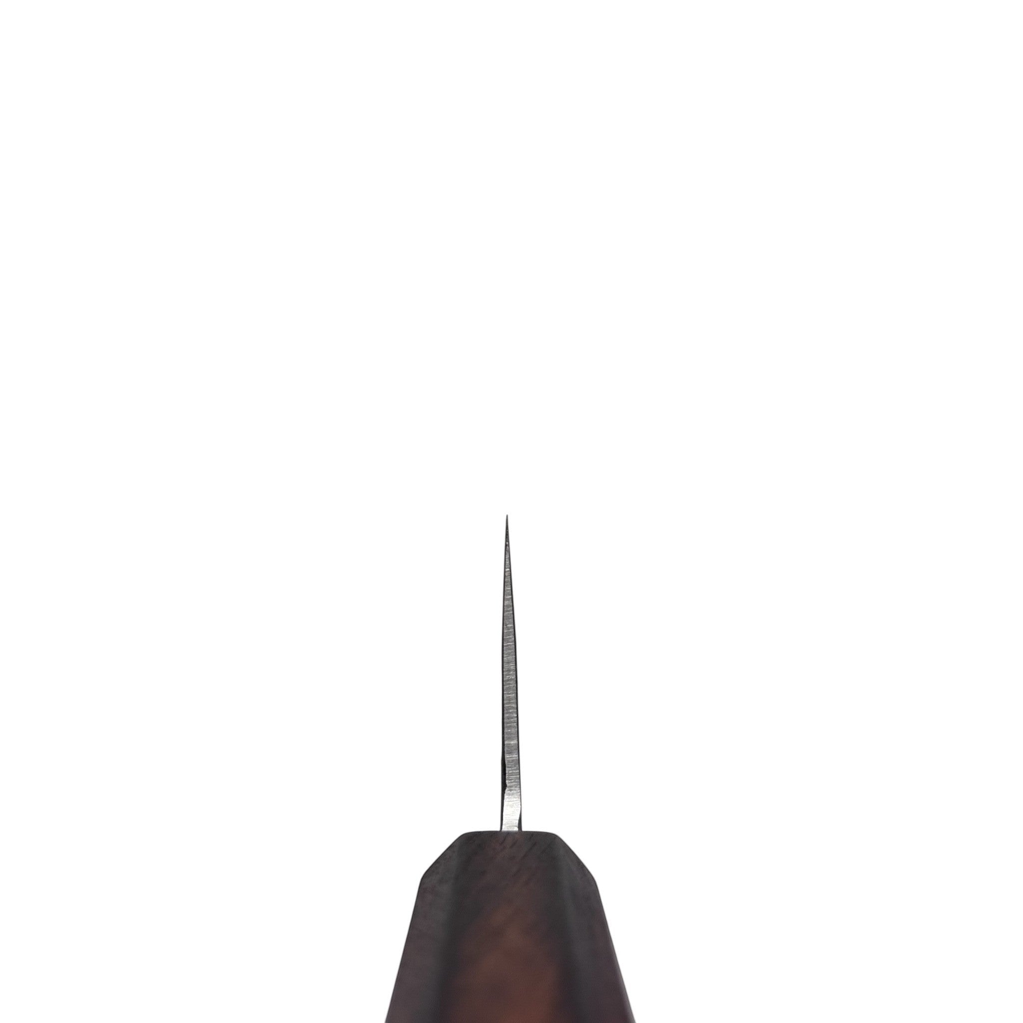 Hado SLD Nashiji Bunka 165 mm, spine taper view showing thin grind; octagonal dark-wood wa handle, balanced studio lighting on neutral grey.