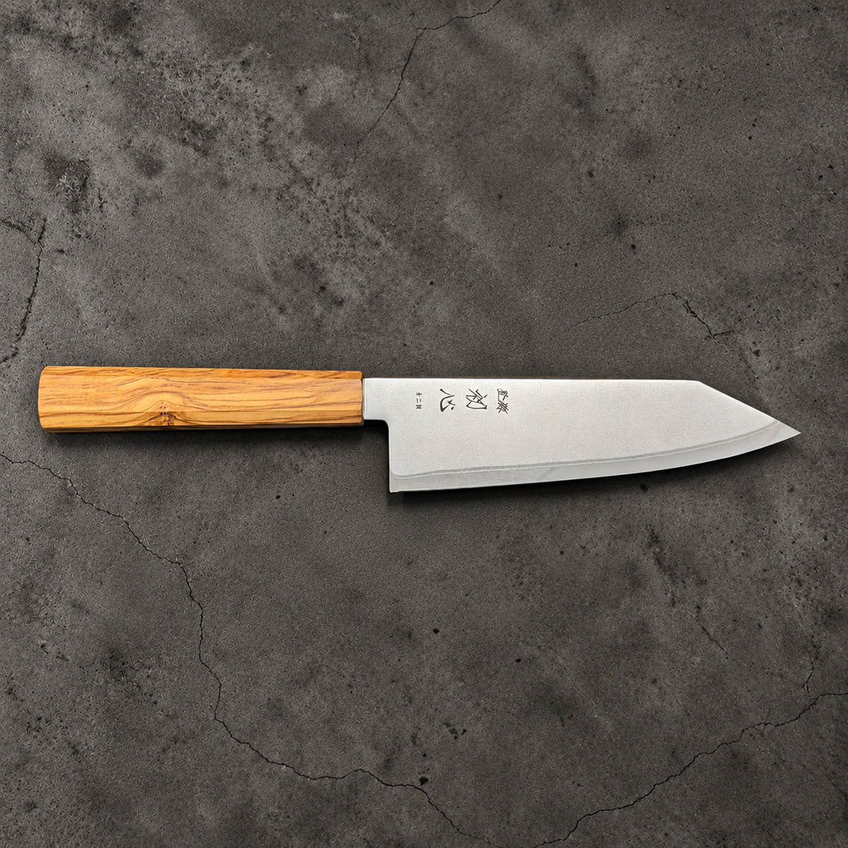 Hatsukokoro Kaijin Blue #2 bunka 180mm, engraved side profile and k-tip