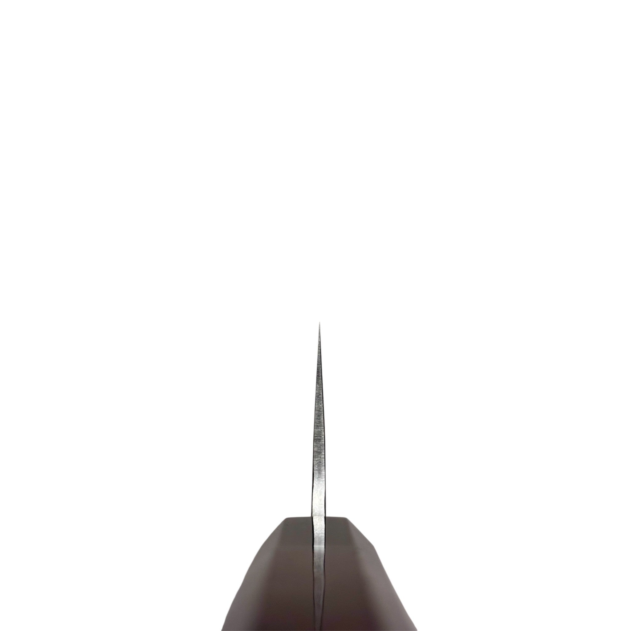 Hatsukokoro Kurokaze Stainless Clad White #2 Gyuto 210mm choil shot.