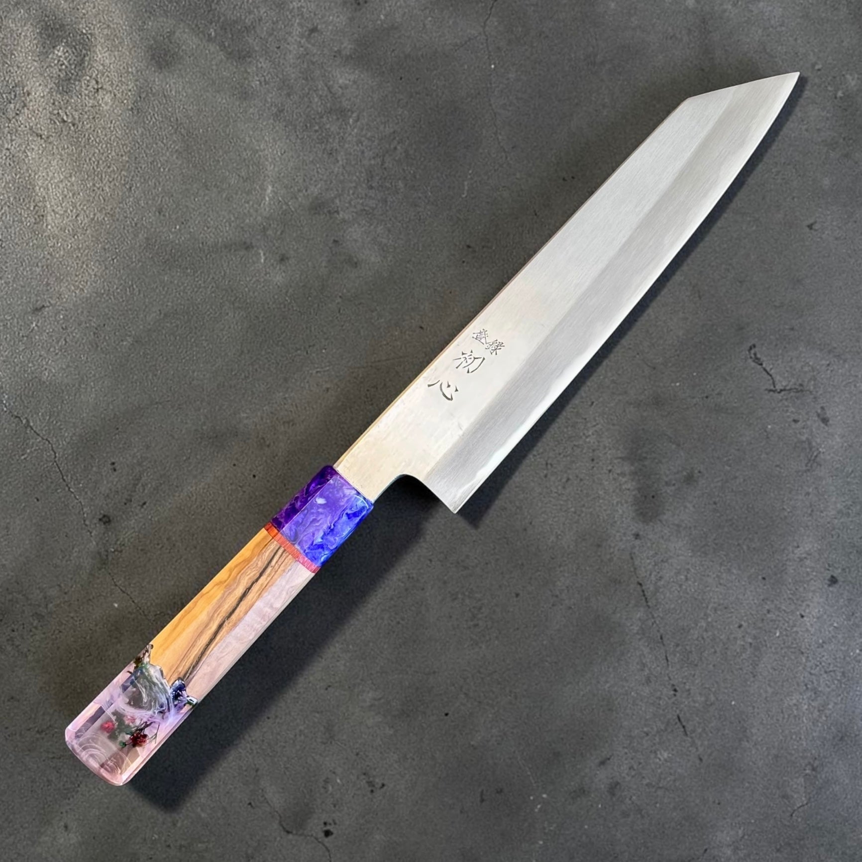Hatsukokoro Nakagawa Blue #1 Migaki Kiritsuke Gyuto with Prisma Ladybug's Dream handle
