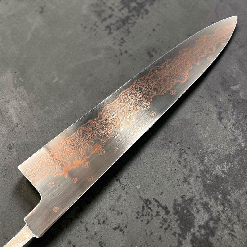 Hatsukokoro Yorokobi SLD Rainbow Damascus 270mm Gyuto (No Handle) - Tokushu Knife