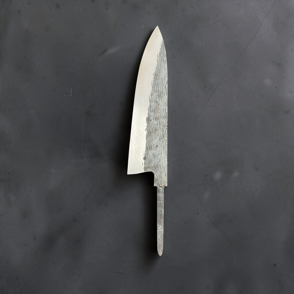 Reverse vertical profile of Isamitsu Aogami Super Gyuto 210mm without a handle