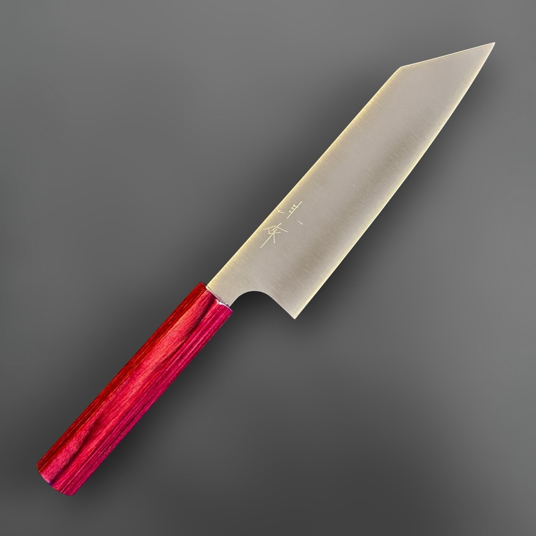 Kei Kobayashi SG2 Migaki Bunka with red lacquered wa handle, angled product view.