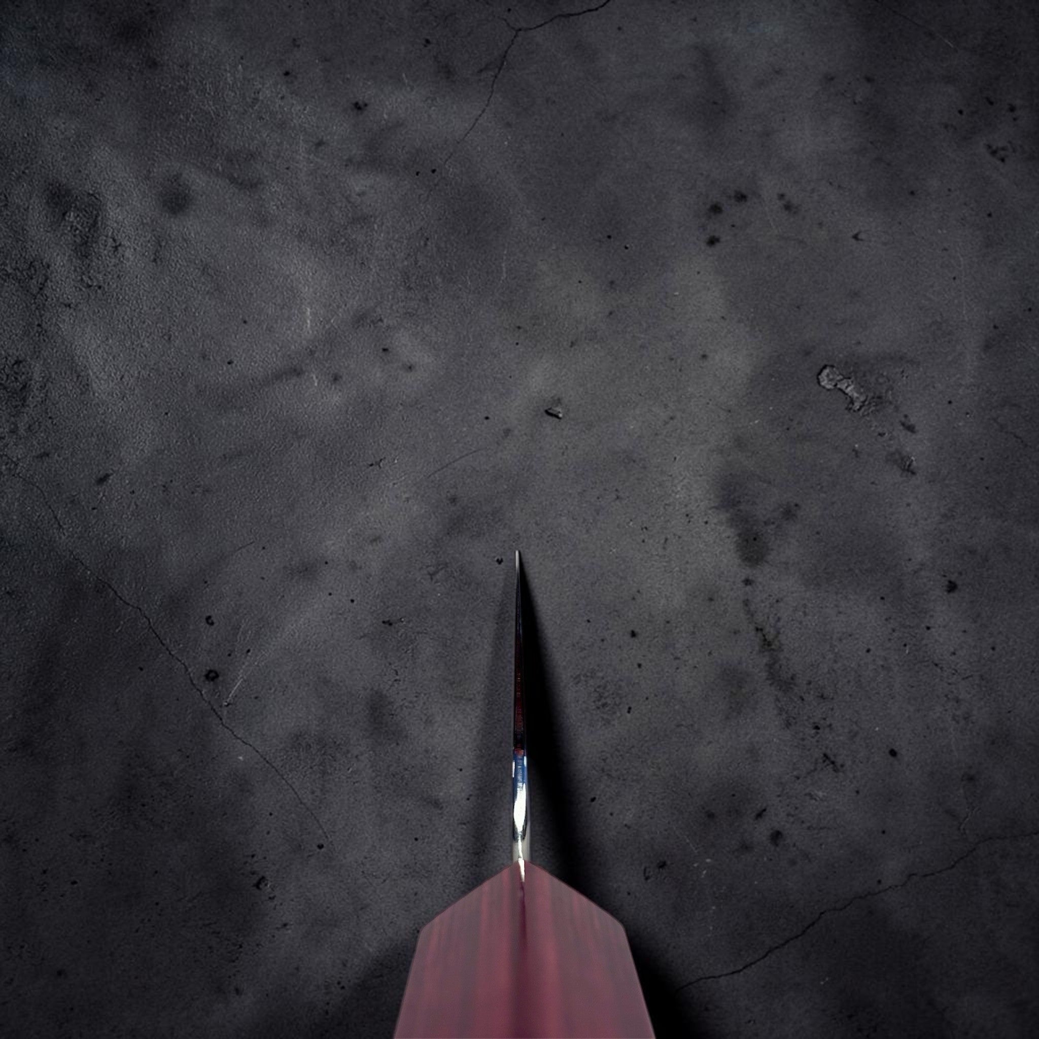 Kei Kobayashi SG2 Migaki Bunka with red lacquered wa handle choil shot