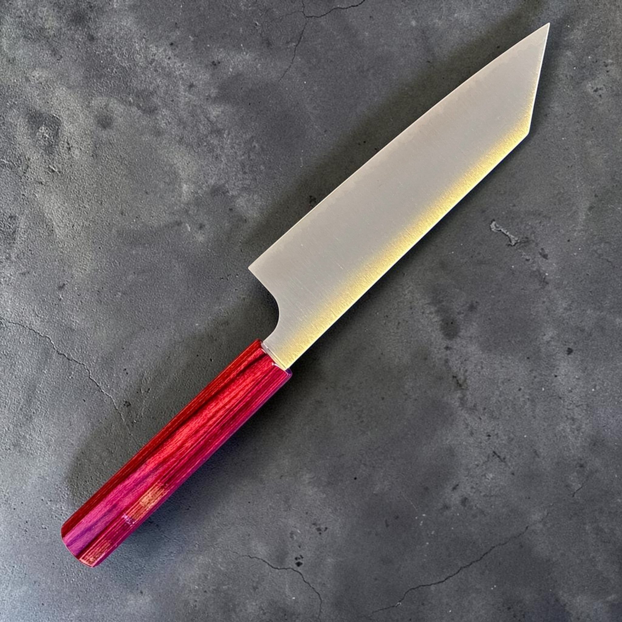 Kei Kobayashi SG2 Migaki Bunka with red lacquered wa handle, angled product view left side